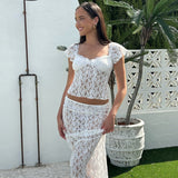 White Lace Maxi Skirt